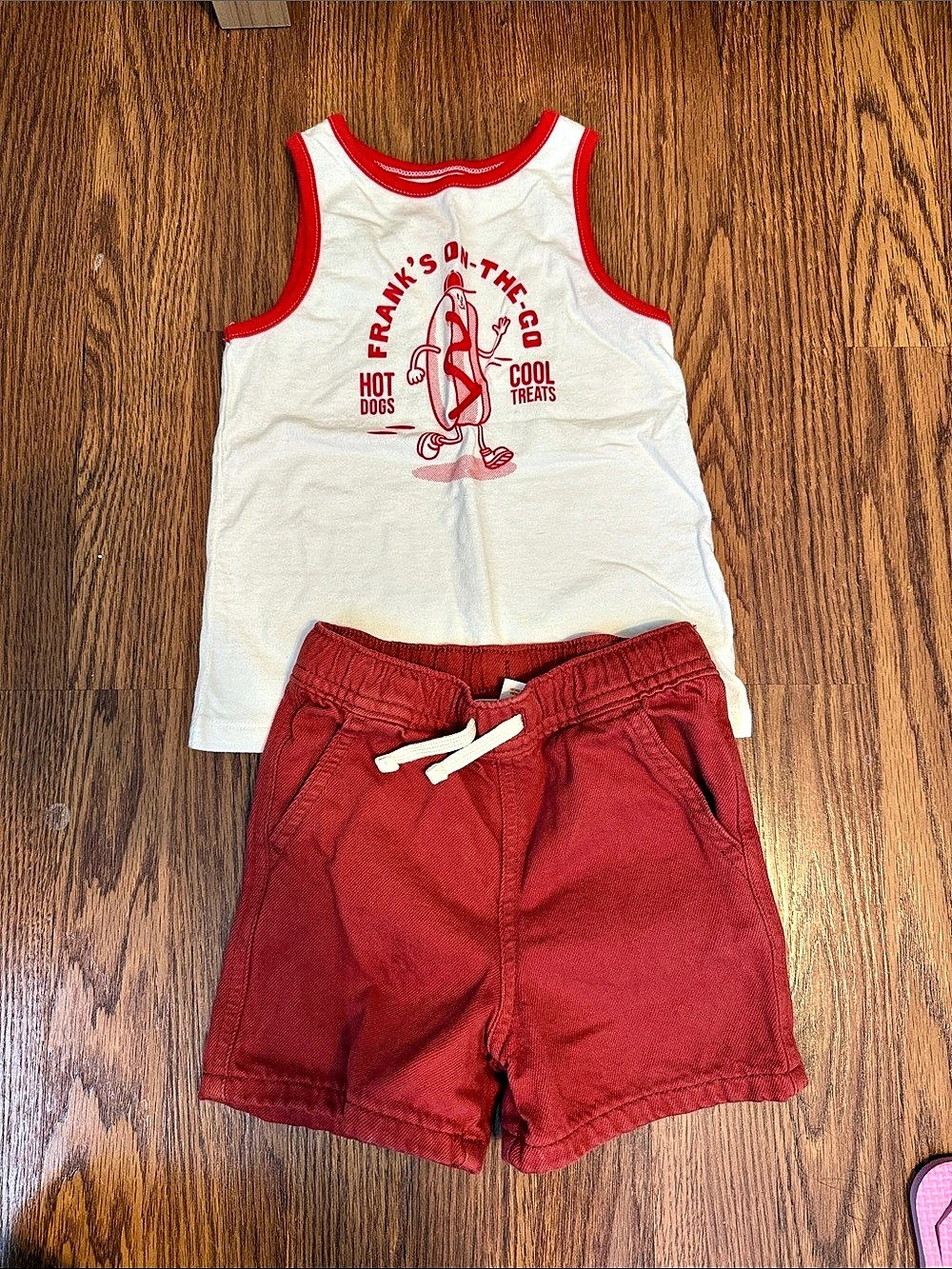 Cat & Jack Kids Hot Dogs Matching Set in Red & White